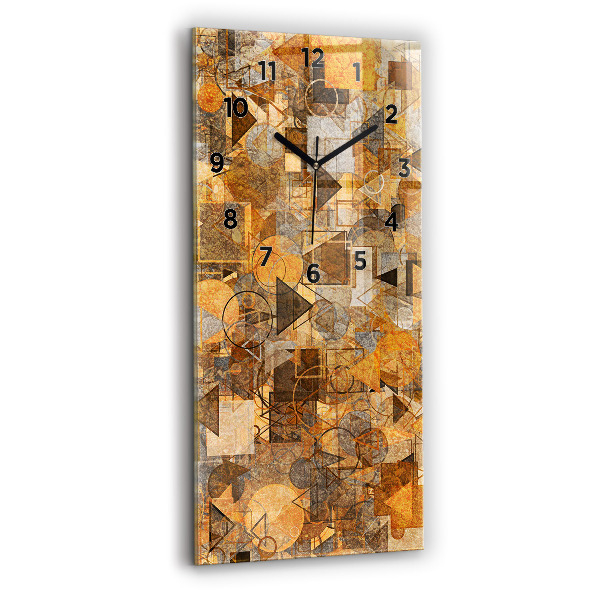 Ceas vertical de perete din sticlă Forme geometrice
