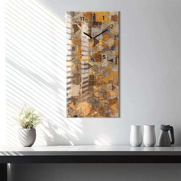 Ceas vertical de perete din sticlă Forme geometrice