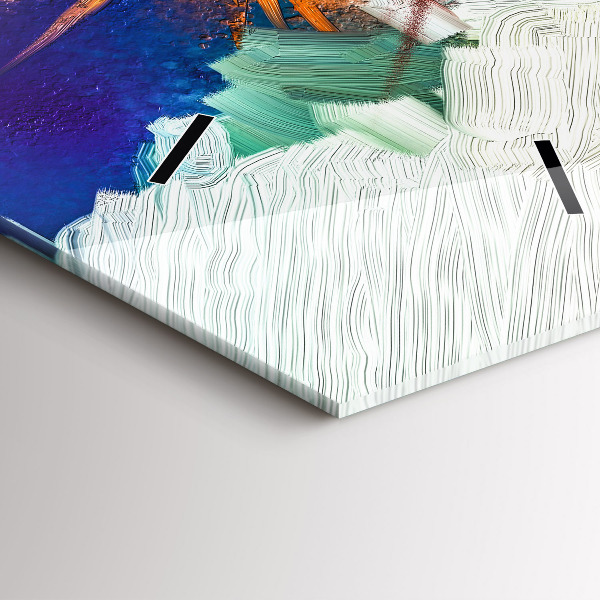 Ceas vertical de perete din sticlă Flori abstracte