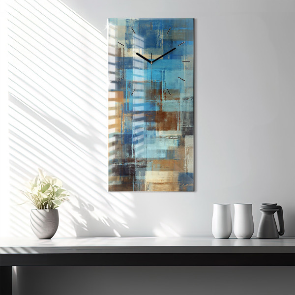 Ceas vertical de perete din sticlă Fundal colorat – abstracție