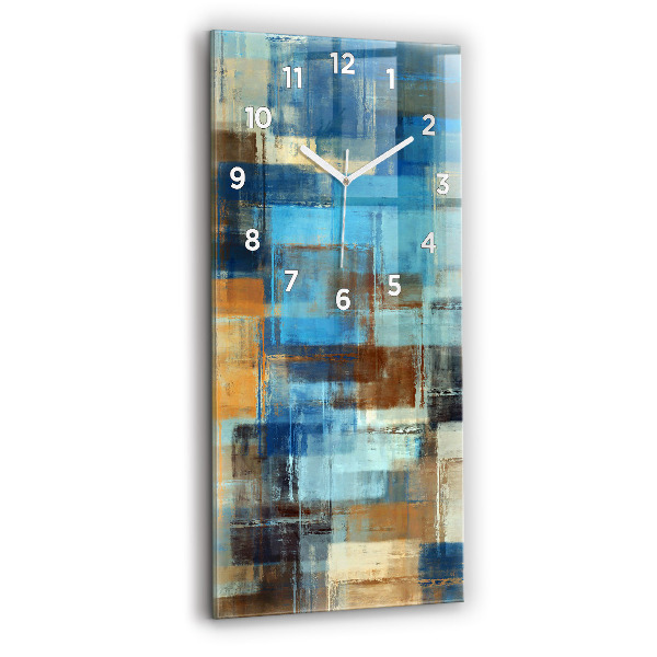 Ceas vertical de perete din sticlă Fundal colorat – abstracție