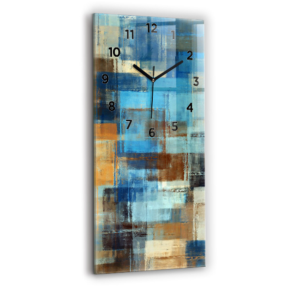 Ceas vertical de perete din sticlă Fundal colorat – abstracție