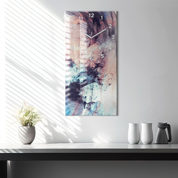 Ceas vertical de perete din sticlă Imagine abstractă