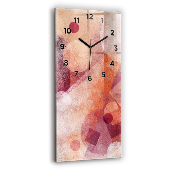 Ceas vertical de perete din sticlă Abstracția geometrică