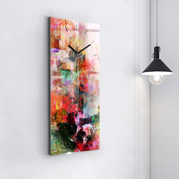 Ceas vertical de perete din sticlă Compoziție abstractă