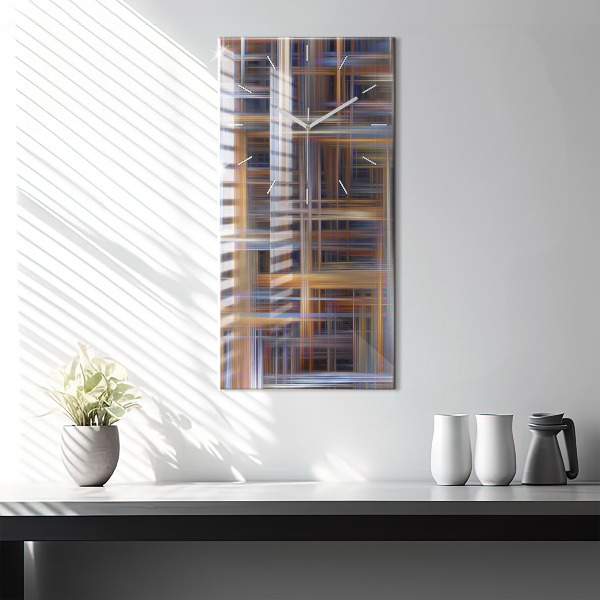 Ceas vertical de perete din sticlă Abstracția geometriei