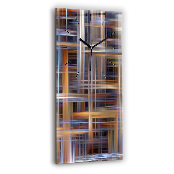 Ceas vertical de perete din sticlă Abstracția geometriei