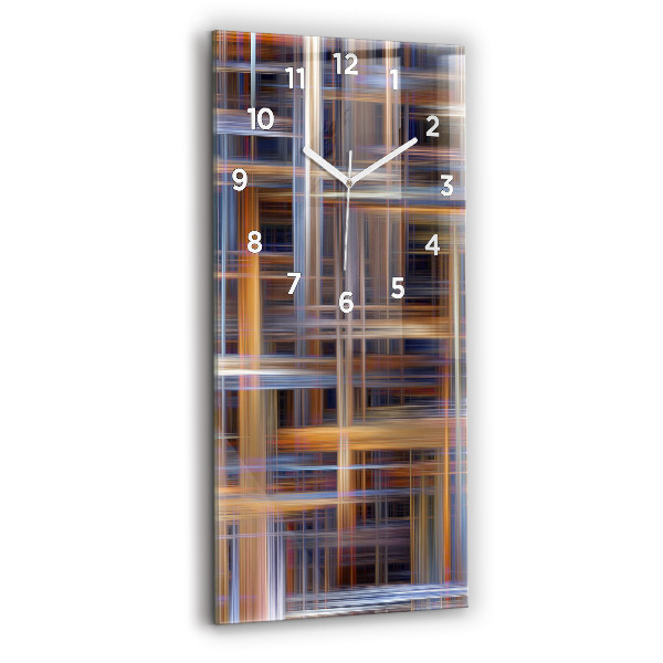 Ceas vertical de perete din sticlă Abstracția geometriei