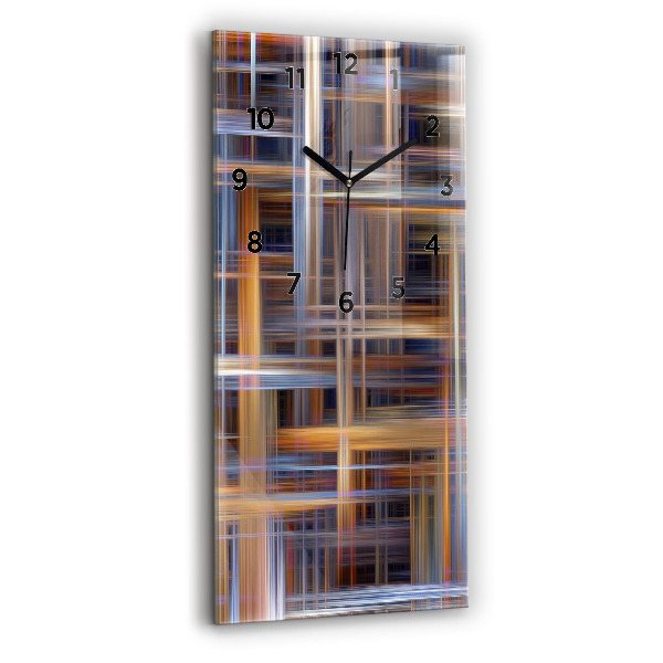 Ceas vertical de perete din sticlă Abstracția geometriei