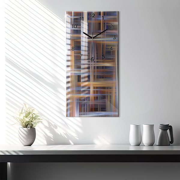 Ceas vertical de perete din sticlă Abstracția geometriei