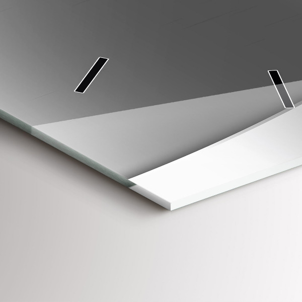 Ceas vertical de perete din sticlă Linii de argint