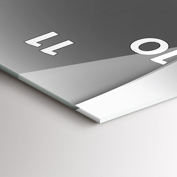 Ceas vertical de perete din sticlă Linii de argint