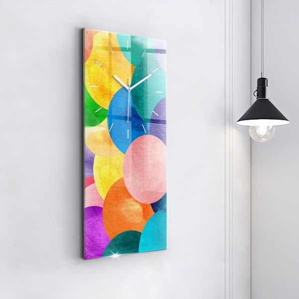 Ceas vertical de perete din sticlă Cercuri abstracte