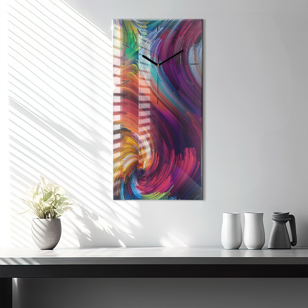Ceas vertical de perete din sticlă Abstracția vânzării