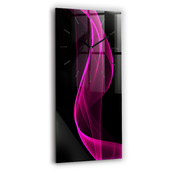 Ceas vertical de perete din sticlă Abstracție roz