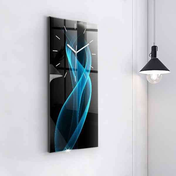Ceas vertical de perete din sticlă Abstracția albastră