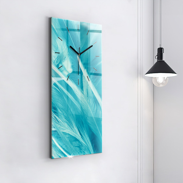 Ceas vertical de perete din sticlă Vintage verde și turcoaz