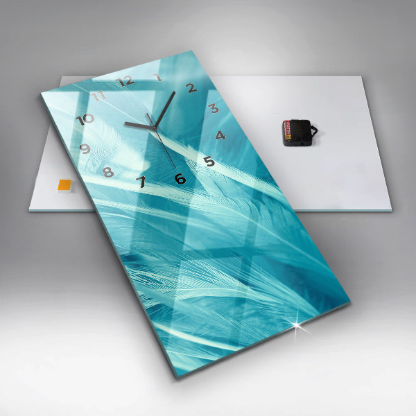 Ceas vertical de perete din sticlă Vintage verde și turcoaz