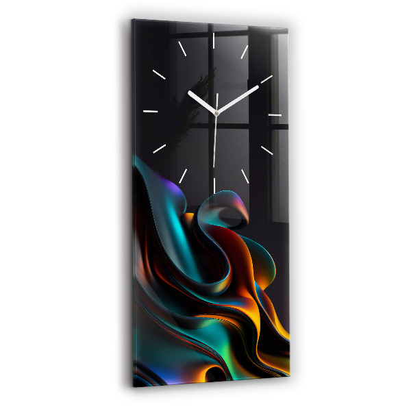 Ceas vertical de perete din sticlă Val futurist