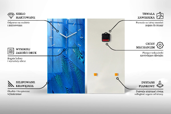 Ceas vertical de perete din sticlă Polen auriu