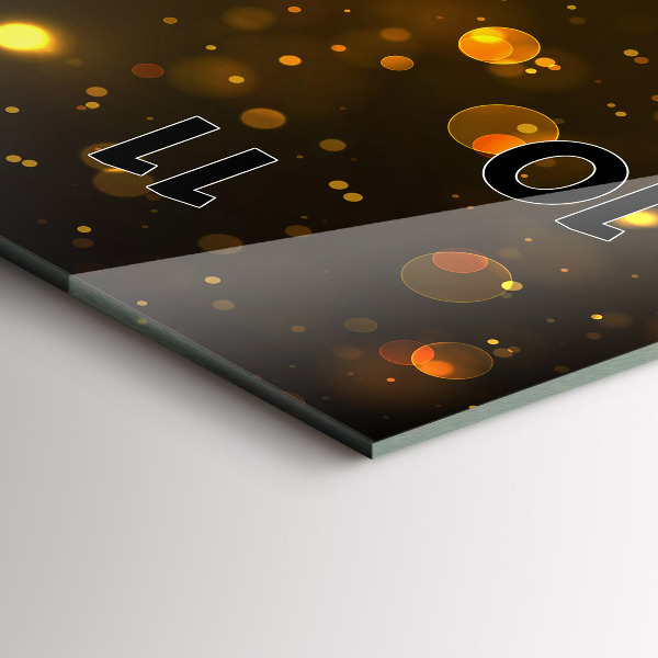 Ceas vertical de perete din sticlă Polen auriu