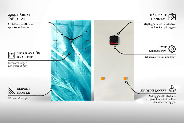 Ceas vertical de perete din sticlă Artă modernă – pete