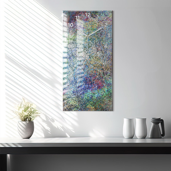 Ceas vertical de perete din sticlă Abstracția - Emoții