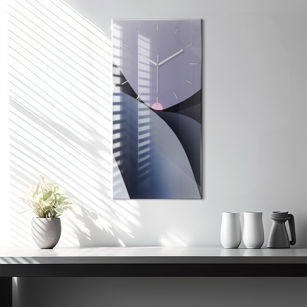 Ceas vertical de perete din sticlă Abstracția soarelui
