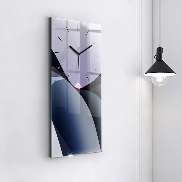 Ceas vertical de perete din sticlă Abstracția soarelui