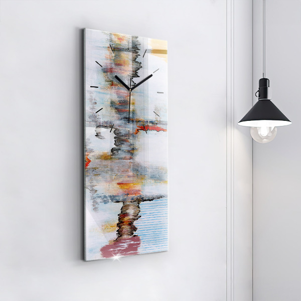 Ceas vertical de perete din sticlă Abstracția