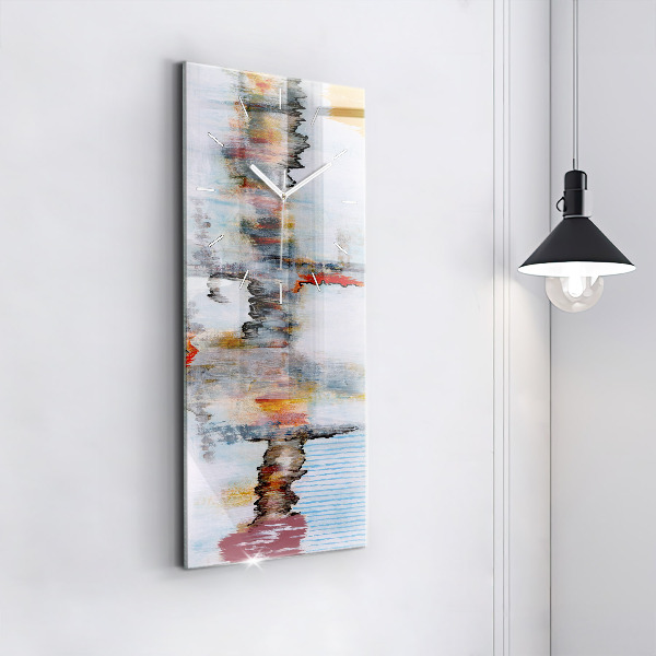 Ceas vertical de perete din sticlă Abstracția