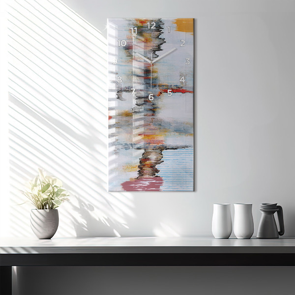 Ceas vertical de perete din sticlă Abstracția