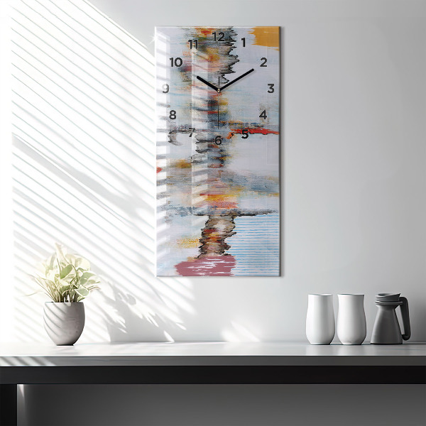 Ceas vertical de perete din sticlă Abstracția