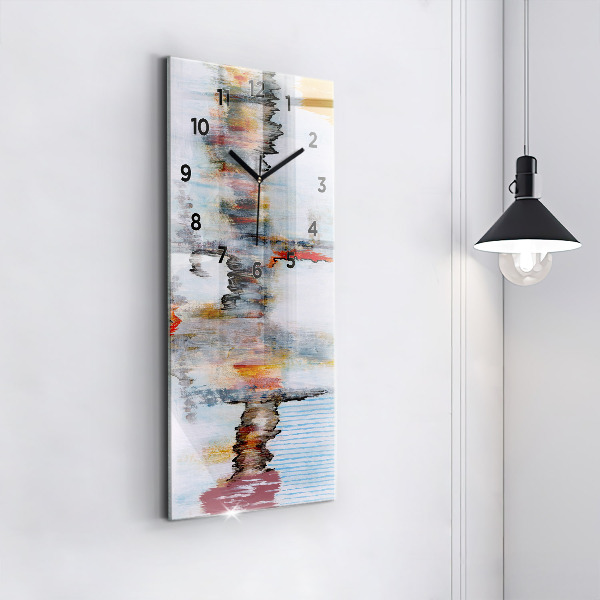 Ceas vertical de perete din sticlă Abstracția