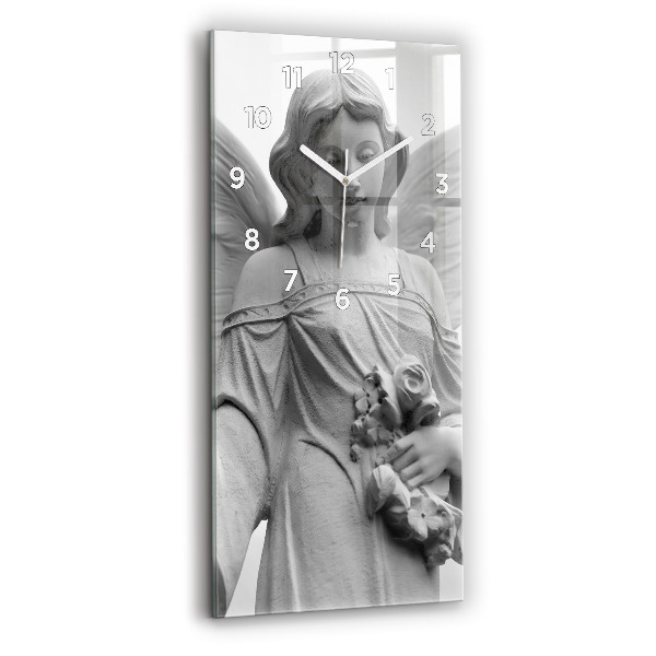 Ceas vertical de perete din sticlă Sculptură înger veche