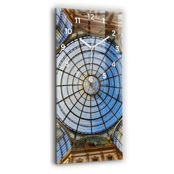 Ceas vertical de perete din sticlă Mall din Milano