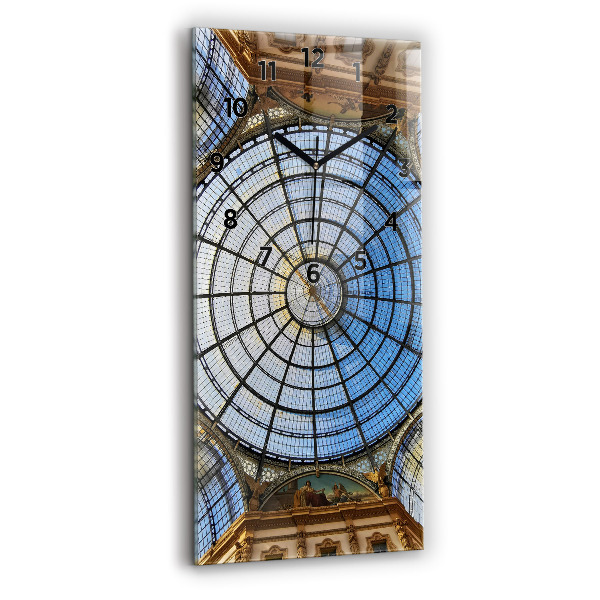 Ceas vertical de perete din sticlă Mall din Milano