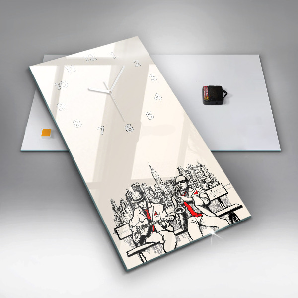 Ceas vertical de perete din sticlă Jazz la New York