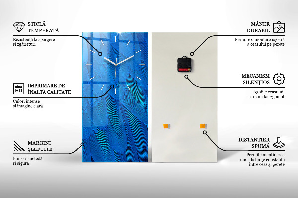 Ceas vertical de perete din sticlă Sistemul Solar