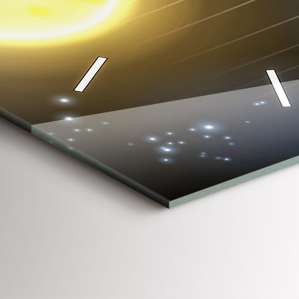 Ceas vertical de perete din sticlă Sistemul Solar