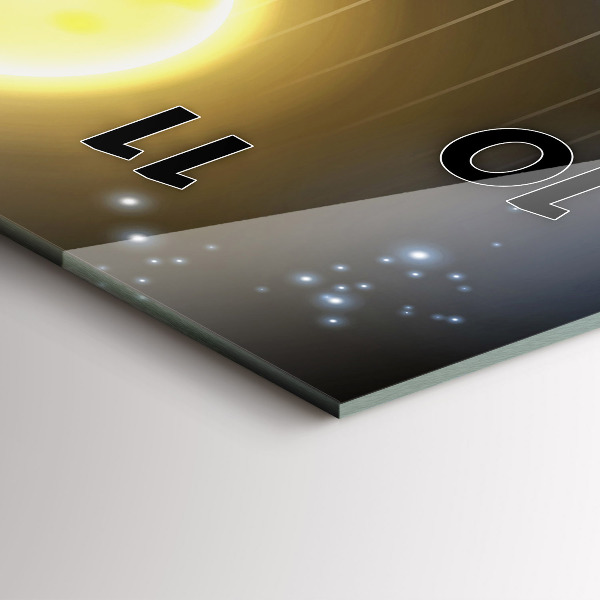 Ceas vertical de perete din sticlă Sistemul Solar