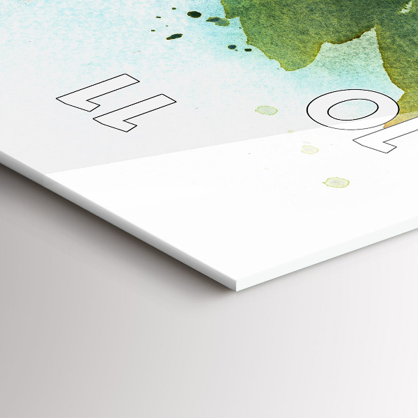 Ceas vertical de perete din sticlă Trandafiri într-o vază de acuarelă