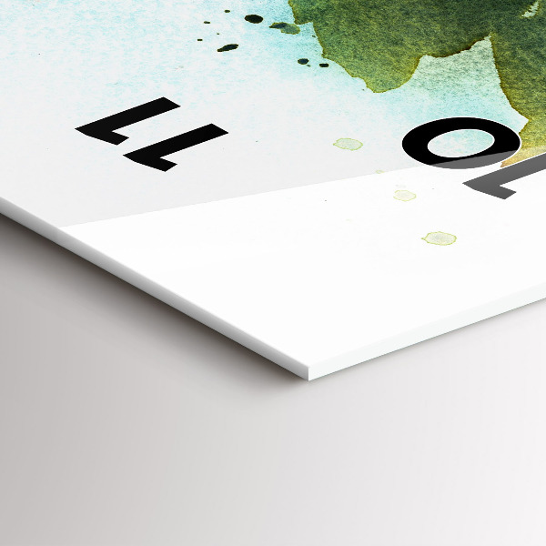 Ceas vertical de perete din sticlă Trandafiri într-o vază de acuarelă