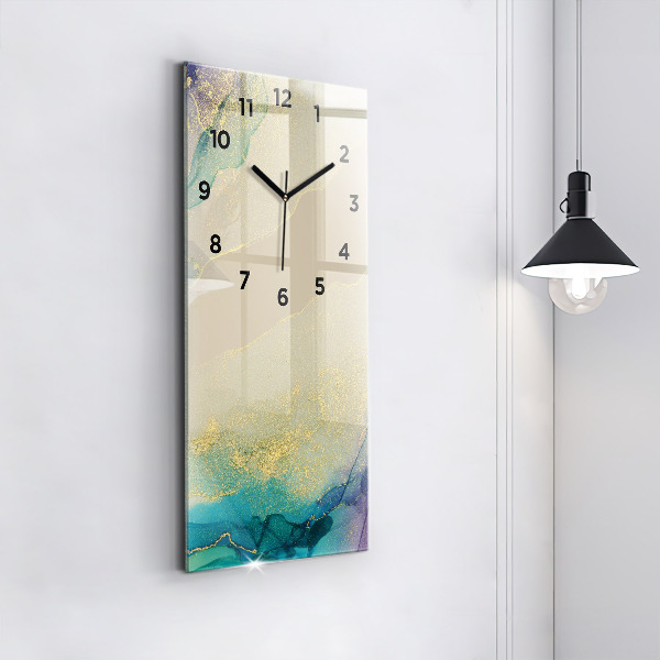 Ceas vertical de perete din sticlă Abstracția culorilor
