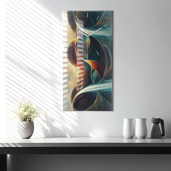 Ceas vertical de perete din sticlă Cascada curgătoare