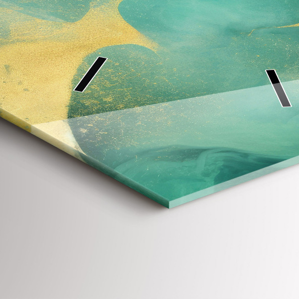 Ceas vertical de perete din sticlă Marmură verde