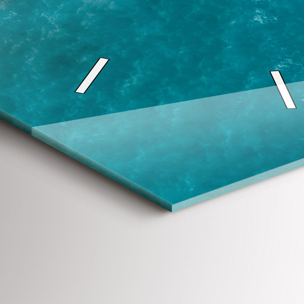 Ceas vertical de perete din sticlă Fiordurile din Costa Blanca