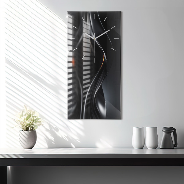 Ceas vertical de perete din sticlă Abstracția