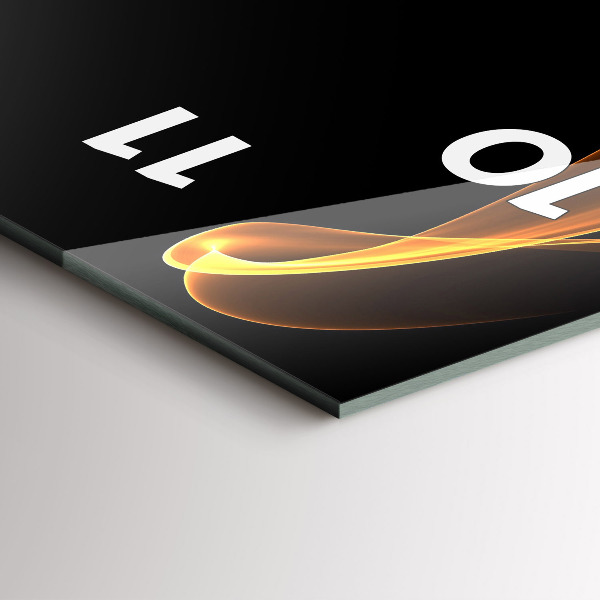 Ceas vertical de perete din sticlă Linii portocalii