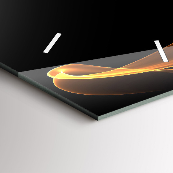Ceas vertical de perete din sticlă Linii portocalii